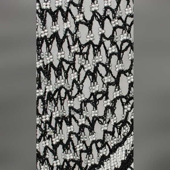 FINAMODA women's top / cover up, Silver and black , one size - Picture 3 of 4